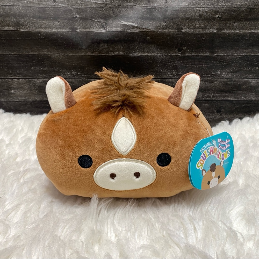 🆕 SQUISHMALLOWS PHILLIP THE HORSE 8" STACKABLE BROWN HORSE PLUSH SOFT TOY